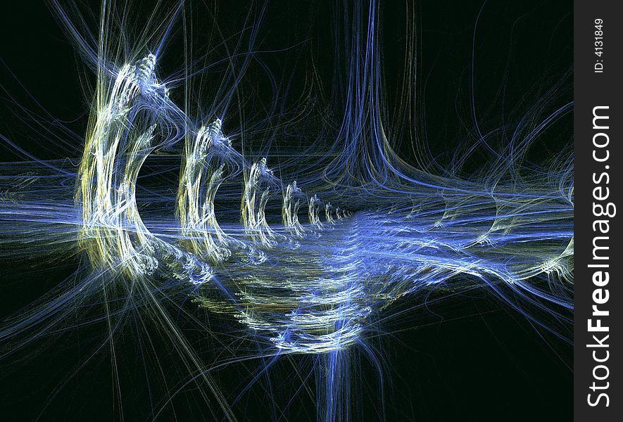A pathway fractal that resembles energy or old, bleached bones exstending into infinity. A pathway fractal that resembles energy or old, bleached bones exstending into infinity.