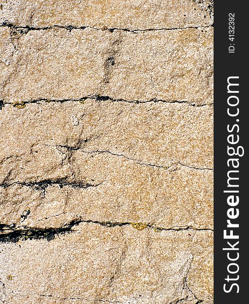 Natural limestone surface with horizontal cracks. Natural limestone surface with horizontal cracks