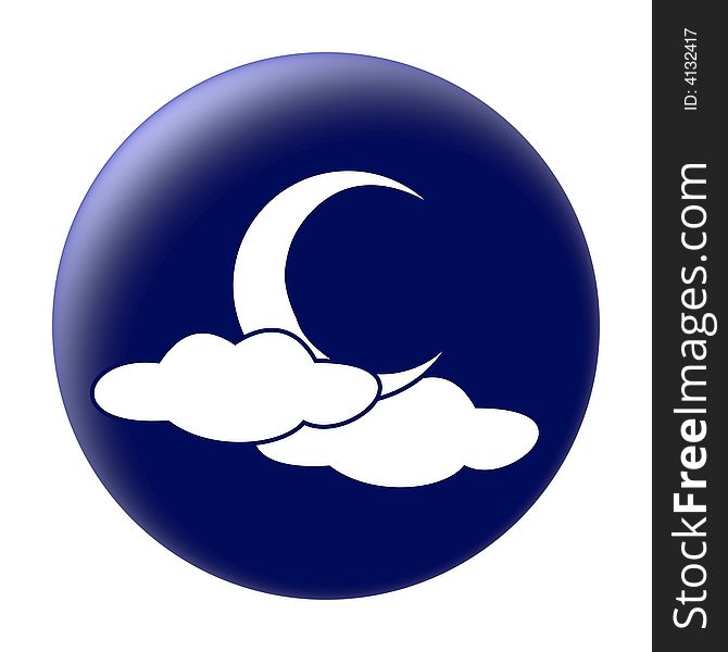 Weather button - clouds and moon