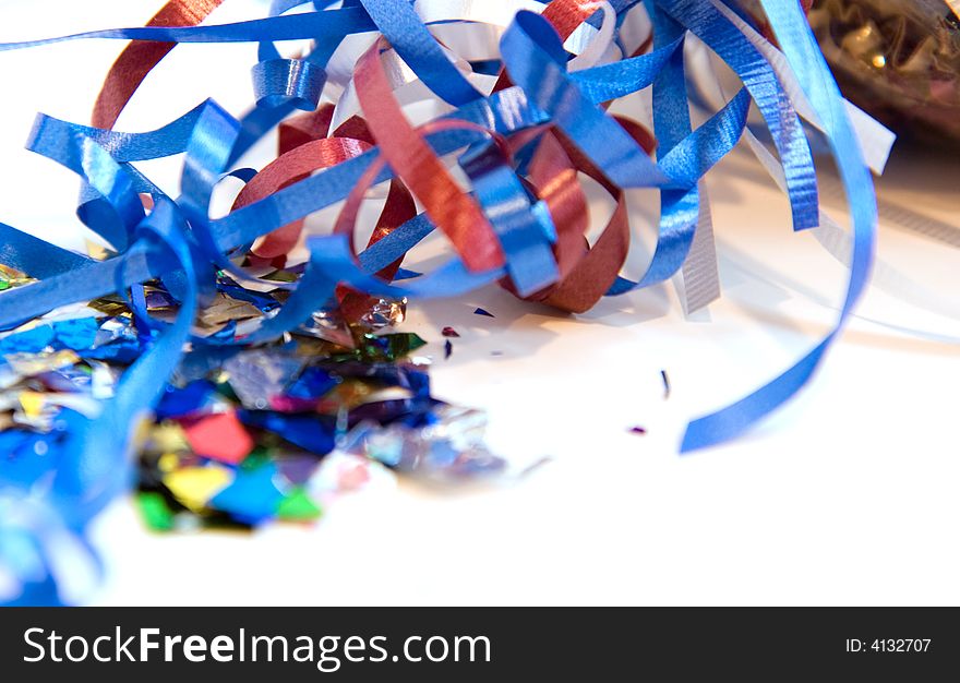 Multicolored confetti, isolated on white