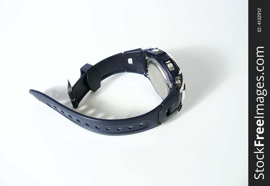 Electronic watch with a black thong