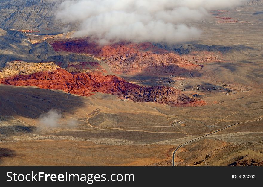 Aerial View of Red Rock Canyon near Las Vegas. Aerial View of Red Rock Canyon near Las Vegas