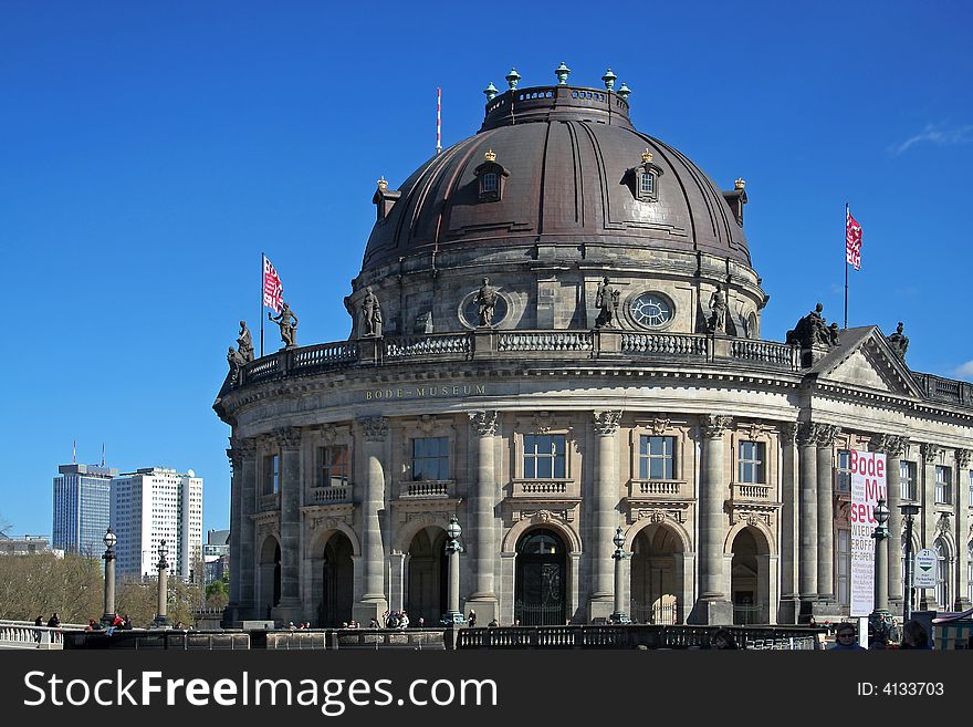 Berlin Museum Island: view of the Bode Museum. Berlin Museum Island: view of the Bode Museum