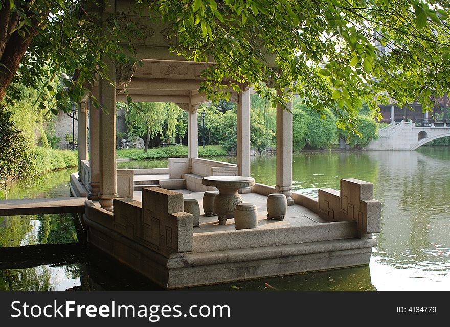A marble boat in the famous Liangs' garden in Foshan,Guangdong,China,Asia. A marble boat in the famous Liangs' garden in Foshan,Guangdong,China,Asia