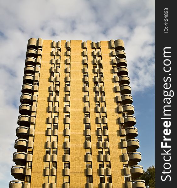 Building facade full of mid-class apartments. Building facade full of mid-class apartments