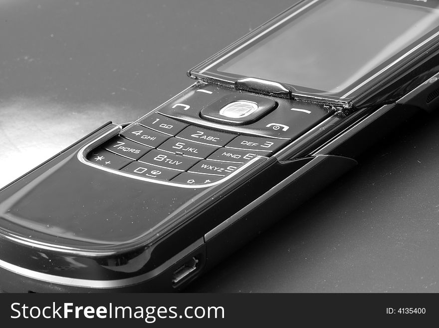 Wireless phone in black and white. Wireless phone in black and white