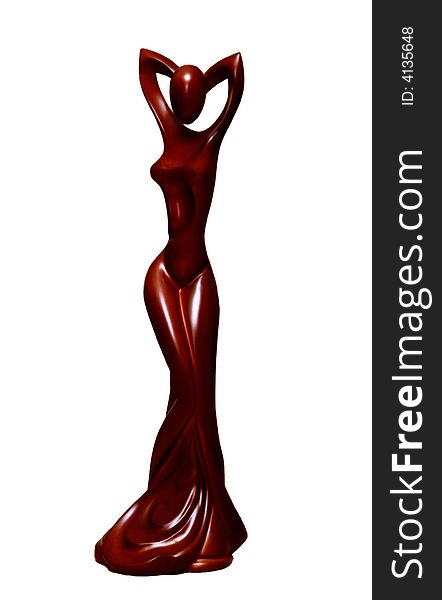 Wooden figurine of symbolic beautiful woman. Wooden figurine of symbolic beautiful woman