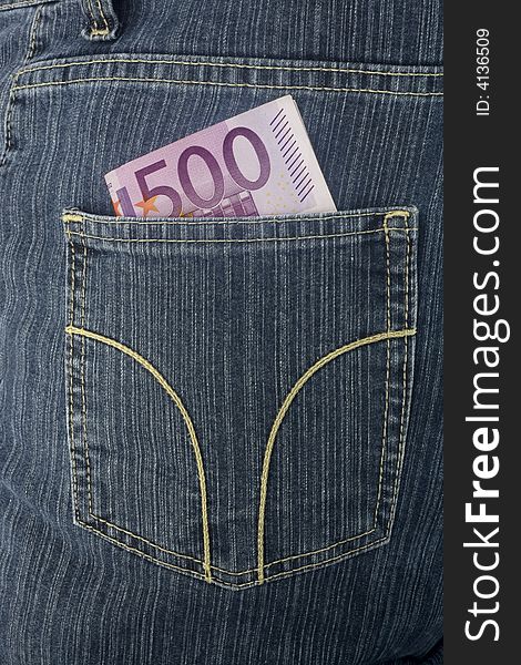 Euros in a jeans pocket