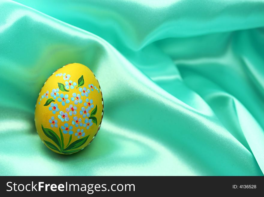 Easter Egg - Yellow On Turquoise