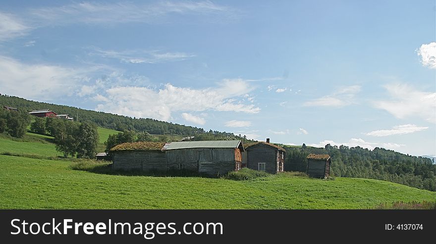 Old farmhouses in central Norway. Old farmhouses in central Norway