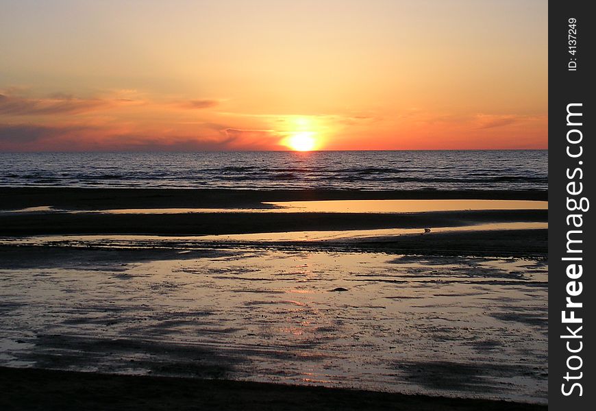 Sunset on the baltic sea. Sunset on the baltic sea