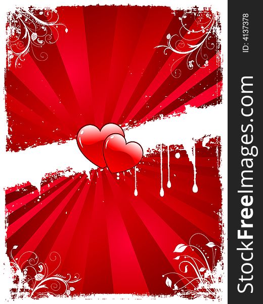 Grunge style abstract hearts background. Grunge style abstract hearts background