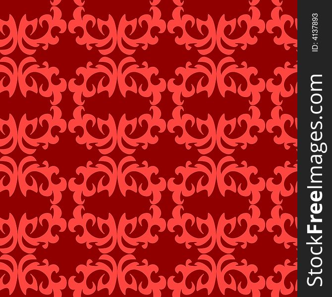 Seamless red ornament vector pattern. Seamless red ornament vector pattern