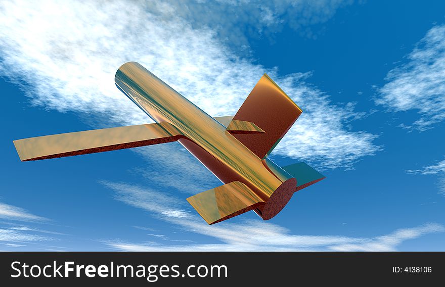 THIS IS AN IMAGE OF A SOLID BRASS PLANE THAT IS ATTAINING FLIGHT. THIS IS AN IMAGE OF A SOLID BRASS PLANE THAT IS ATTAINING FLIGHT.