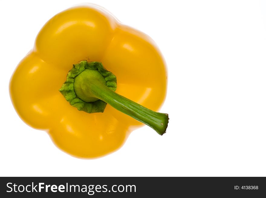 Fresh yellow pepper on white background. Fresh yellow pepper on white background