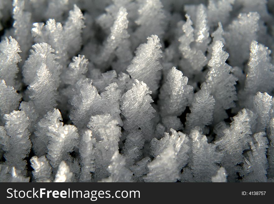 Ice crystals in the snow