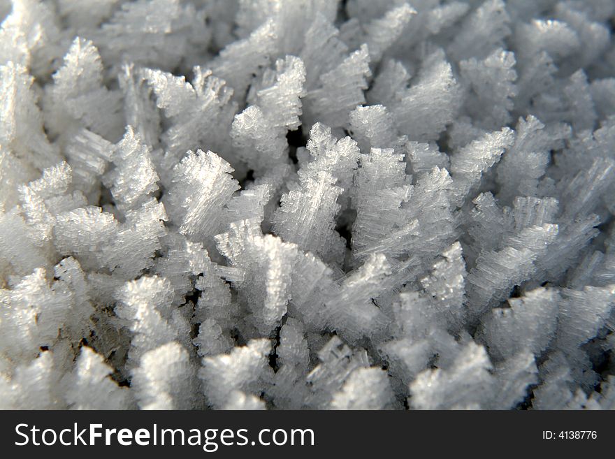 Ice crystals in the snow