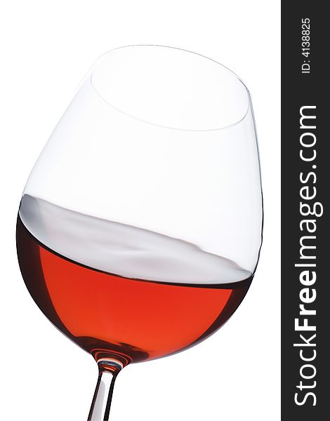 Isolated close up of red wine glass over a white background. Isolated close up of red wine glass over a white background