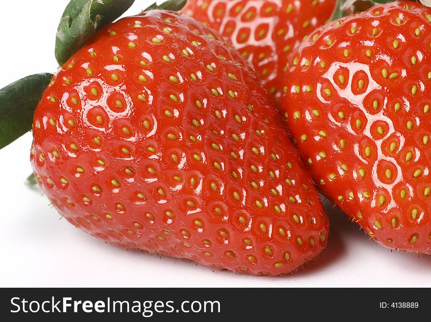 Macro shot of the tasty strawberries
