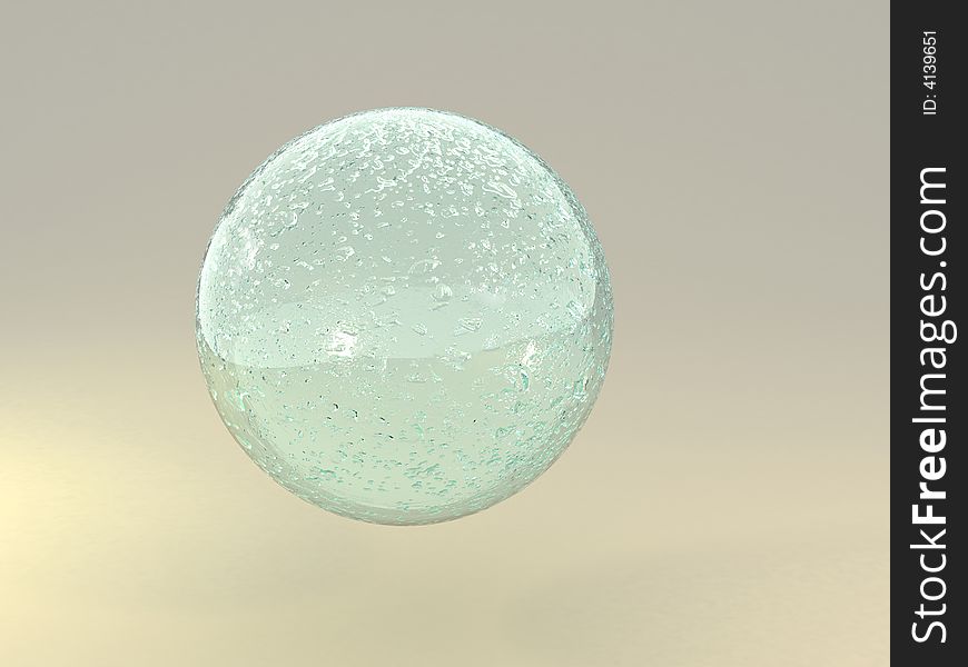 3D render of a Sphere with water droplets. 3D render of a Sphere with water droplets