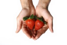 Strawberries Ina Hand Stock Photo