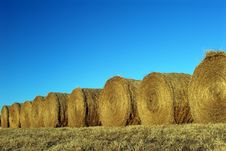 Round Bales Of Hay And Blue Sky Royalty Free Stock Image Round Bales Of Hay And Blue Sky Royalty Free Stock Image