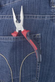 Pliers In A  Pocket Royalty Free Stock Image