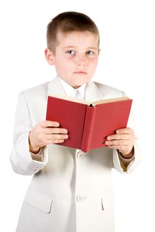 Well-dressed Boy Read Book Stock Image Well-dressed Boy Read Book Stock Image