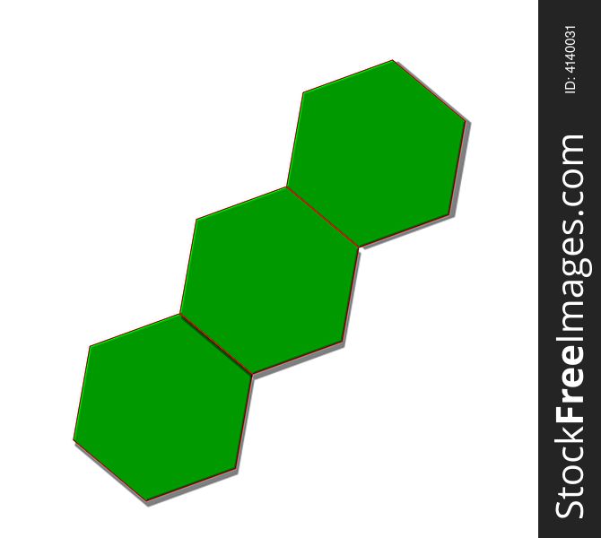 Hexagon virus - computer generated image
