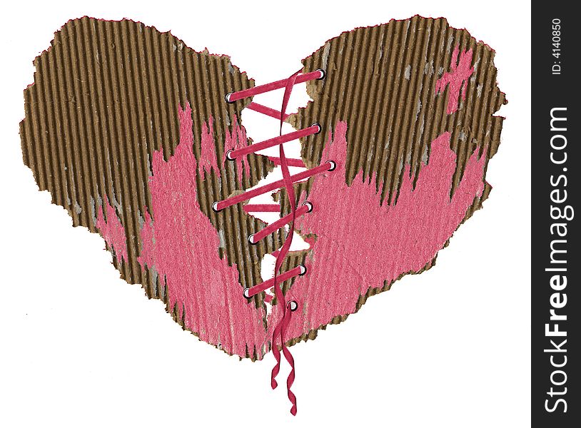 Heart From A Paper With A Pink Tape
