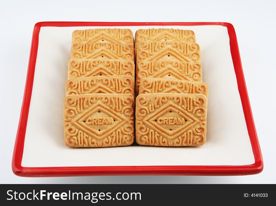 Sweet and tasty cookies in plate ready to eat