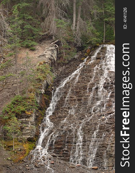 Waterfall in Maligne Canyon - Jasper National Park. Waterfall in Maligne Canyon - Jasper National Park