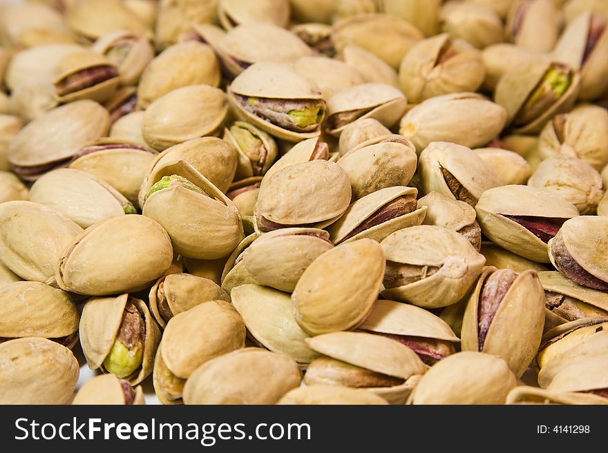 Macro shot of salty pistachios. Macro shot of salty pistachios