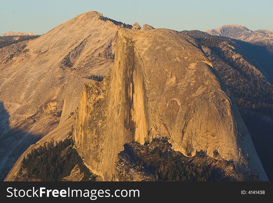 Scenic view of Half Dome in Yosemite, California, from Sentinel Dome. Scenic view of Half Dome in Yosemite, California, from Sentinel Dome