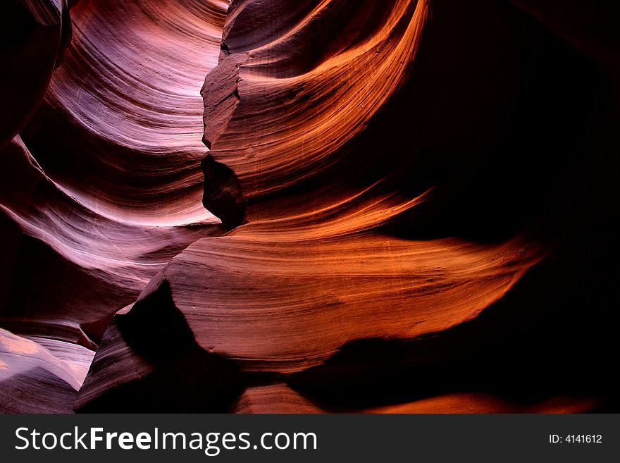 Slot canyon created by flowing water. Slot canyon created by flowing water