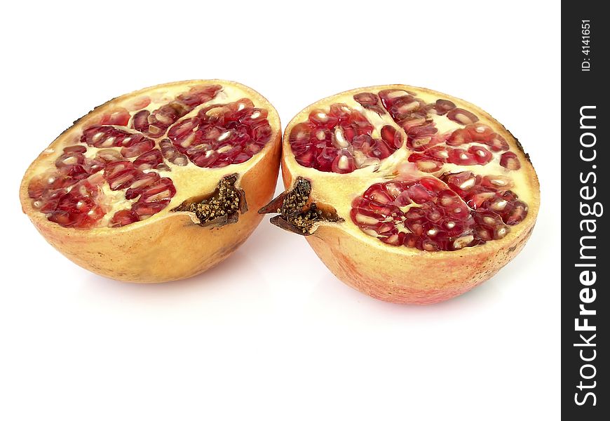 One pomegranate with white background