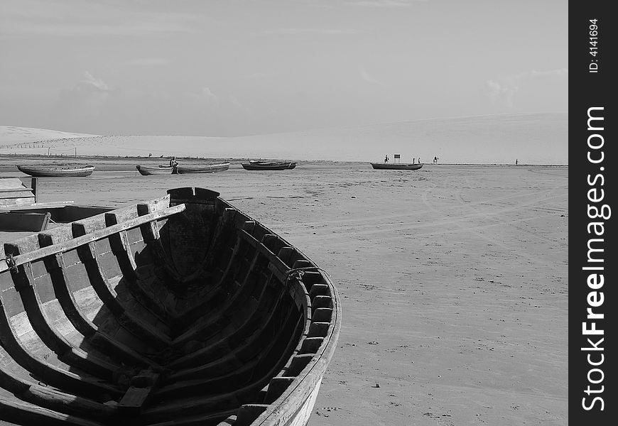 Boats at Jericoacoara Beach - Brazil. Boats at Jericoacoara Beach - Brazil