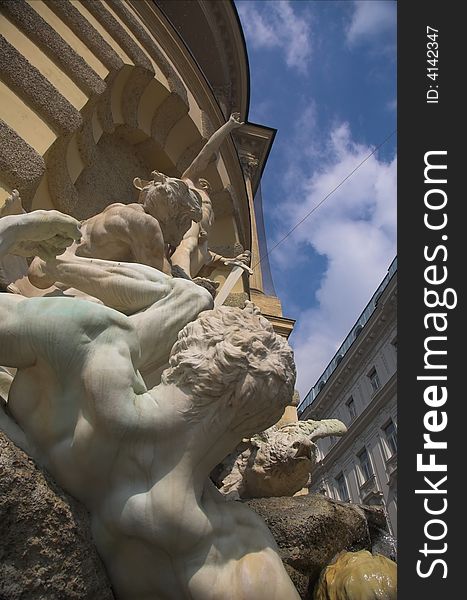 Detail of naval statue on former Royal Palace at the Hofburg in Vienna Austria. Detail of naval statue on former Royal Palace at the Hofburg in Vienna Austria.