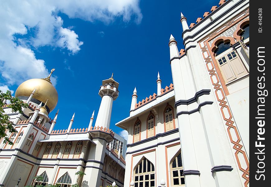 Historic mosque in the historic Malay district in Singapore. Historic mosque in the historic Malay district in Singapore