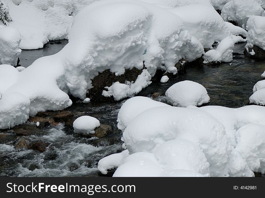 Snow scene at Denny Creek in Issaquah, WA. Snow scene at Denny Creek in Issaquah, WA