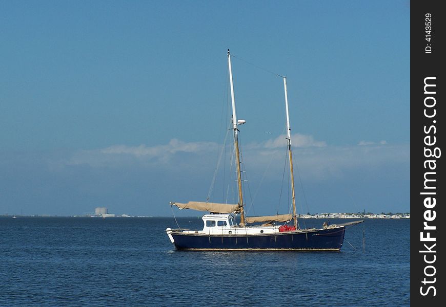 Sailboat drifting on a summer\'s day. Sailboat drifting on a summer\'s day