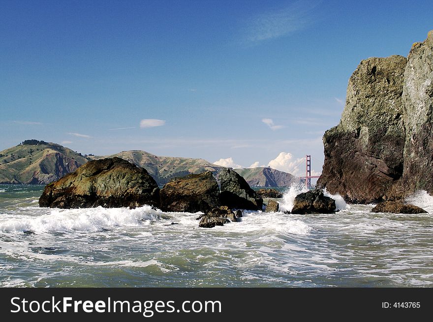 View of the Golden Gate Bridge from Baker Beach. View of the Golden Gate Bridge from Baker Beach