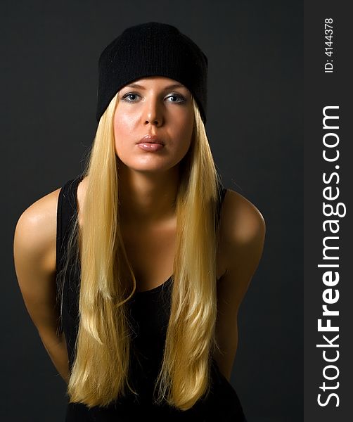 Isolated Portrait - Russian Teen over black background