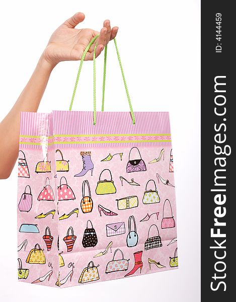 Shopping design bag on a white background