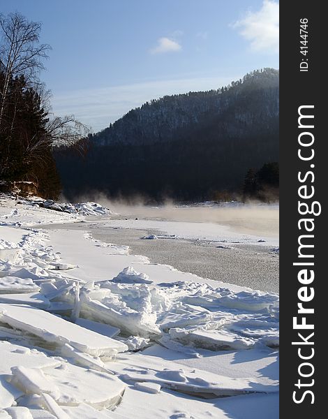 Alatau River in Winter