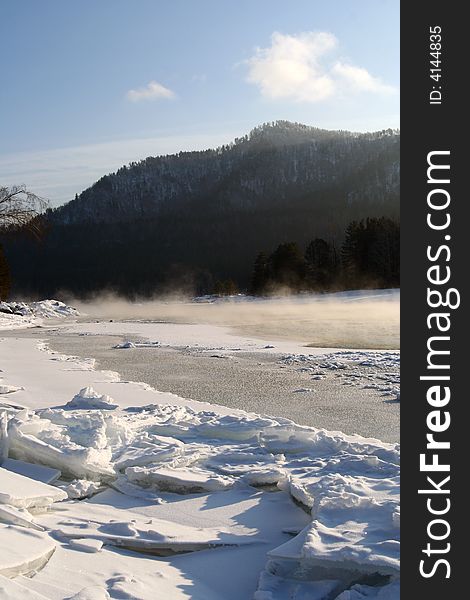 Alatau River in Winter