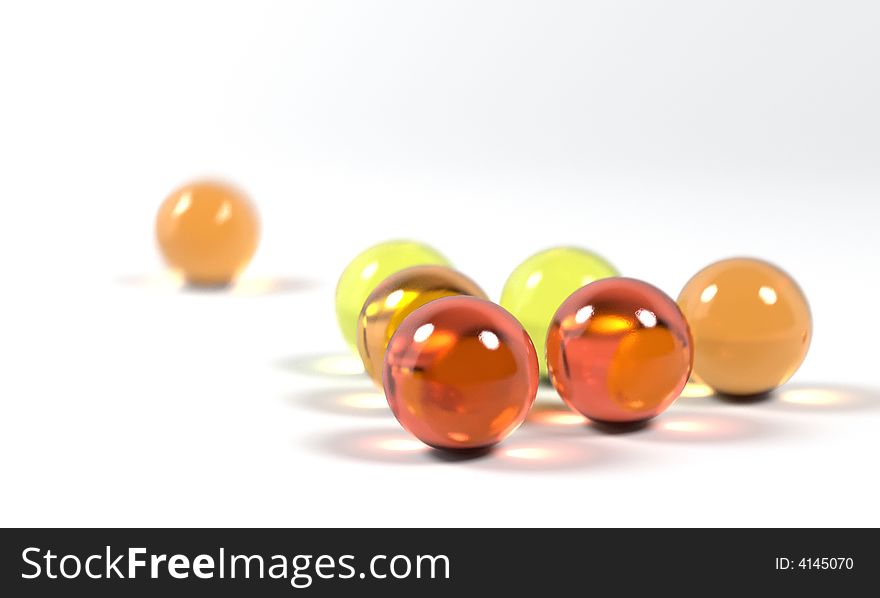 Shot of colorful sparkling glass balls. Shot of colorful sparkling glass balls