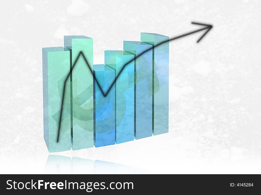 Illustration of chart with dollar sign