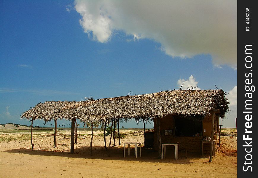 Thatched hut at Tatajuba Beach - Brazil