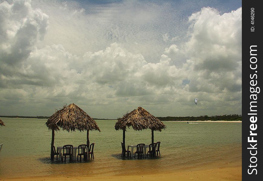 Thatched hut at Tatajuba Lake - Brazil. Thatched hut at Tatajuba Lake - Brazil